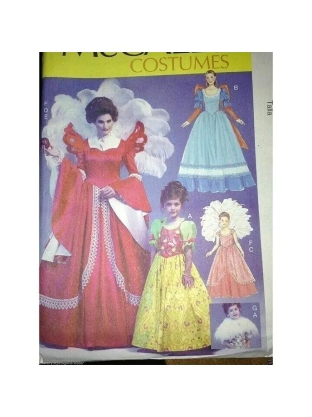 Sewing Pattern McCalls M6629 Costume Princess Peacock Gown Queen Kid Size 3-8 UC